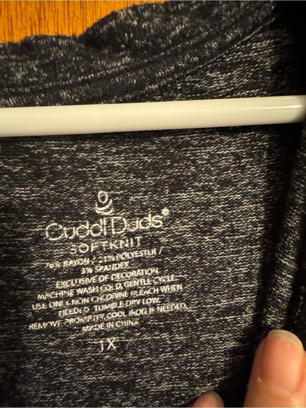 Cuddle Duds Dark Heather Gray Long-Sleeve Top - Picture 3 of 5